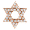 Star of David Natural Diamond Pendant Charm in 14K Rose Gold