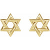 Star of David Stud Earrings in Solid 14K Yellow Gold 