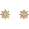Stargazer Natural Diamond .08 CTW Stud Earrings 14K Yellow Gold 