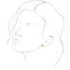 Tiny Diamond Stud Earrings in 14K Yellow Gold on Model Rendering