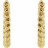 Twisted Rope Hoop Earrings 14K Yellow Gold Front View