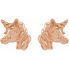 I Love Unicorns Stud Earrings in 14K Rose Gold