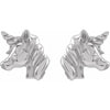 I Love Unicorns Stud Earrings in 14K White Gold or Sterling Silver