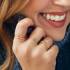 Woman wearing Chain Link Dreams Ring in Solid 14K Yellow Gold