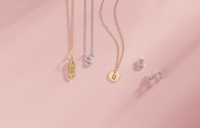 Shop our collection of Initial Jewelry! Initial Earrings, initial necklaces, initial bracelets and initial rings