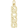 Gold pendant with the year '2026' on a white background