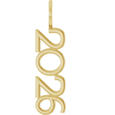 Gold '2024' pendant on a white background
