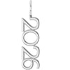 White gold '2024' pendant on a white background