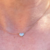 Full Heart Natural Diamond Necklace in Solid 14K Rose Gold on Customer