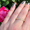 Wearing Stackable Crown Ring in Solid 14K Yellow Gold 