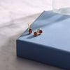 Garnet gemstone oval pendant and round earrings