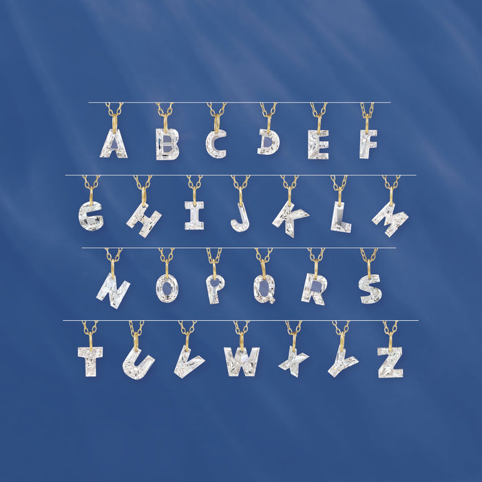 A-Z Diamond Letter Initial Pendant Necklaces 