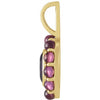 Duo Gemstone Amethyst Rhodolite Garnet Pendant Solid 14K Gold Side View