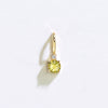 August Birthstone Peridot and Diamond Charm Pendant in Solid 14K Gold 