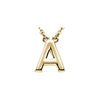 Uppercase Block Letter A Initial Pendant Necklace 16" Solid 14K Yellow Gold 