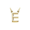 Uppercase Block Letter E Initial Pendant Necklace 16" Solid 14K Yellow Gold 