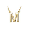 Uppercase Block Letter M Initial Pendant Necklace 16" Solid 14K Yellow Gold 