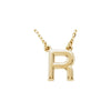 Uppercase Block Letter R Initial Pendant Necklace 16" Solid 14K Yellow Gold 