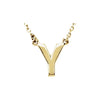 Uppercase Block Letter Initial Pendant Necklace 16" Solid 14K Yellow Gold 