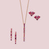 Pink Multi Gemstone Cluster Earrings Solid 14K Gold