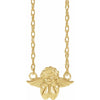 Cherub Angel 16" Necklace Solid Yellow 14K Gold 