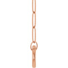 Paperclip Chain Charm Necklace 16" or 18" Circle Charm Bail Solid 14K Rose Gold