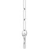 Paperclip Chain Charm Necklace 16" or 18" Circle Charm Bail Solid 14K White Gold