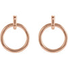 Circle Dangle Drop Wear Everyday® Solid 14K Rose Gold Earrings