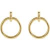 Circle Dangle Drop Wear Everyday® Solid 14K Yellow Gold Earrings