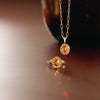 Mexican Fire Opal & Citrine Halo Style Pendant Necklace & Matching Ring