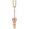 Diamond Bail Charm Necklace 16" Paperclip Style Chain Solid 14K Rose Gold 