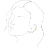 Single Natural Diamond Ear Cuff with Chain 14K Solid Yellow Gold on Model Rendering