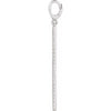 Engravable white gold diamond vertical bar charmpendant on a white background