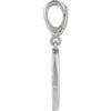 White gold diamond charm pendant with a clasp on a white background