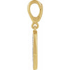 Gold diamond charm pendant with a clasp on a white background