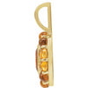 Duo Mexican Fire Opal & Citrine Halo Style Pendant Solid 14K Yellow Gold Side View