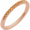 Gemstone Birthstone Citrine Stacking Ring in Solid 14K Rose Gold