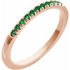 Gemstone Birthstone Emerald Stacking Ring in Solid 14K Rose Gold