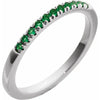 Gemstone Birthstone Emerald Stacking Ring in Solid 14K White Gold or Sterling Silver