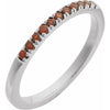 Gemstone Birthstone Mozambique Garnet Stacking Ring in Solid 14K White Gold