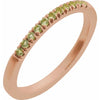 Gemstone Birthstone Peridot Stacking Ring in Solid 14K Rose Gold