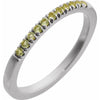 Gemstone Birthstone Peridot Stacking Ring in Solid 14K White Gold