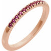 Gemstone Birthstone Ruby Stacking Ring in Solid 14K Rose Gold