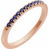 Gemstone Birthstone Blue Sapphire Stacking Ring in Solid 14K Rose Gold