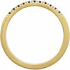 Gemstone Birthstone Blue Sapphire Stacking Ring in Solid 14K Yellow Gold