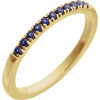 Gemstone Birthstone Blue Sapphire Stacking Ring in Solid 14K Yellow Gold