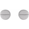 Geometric Circle Stud Earrings in Solid 14K White Gold or Sterling Silver 