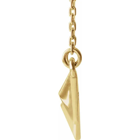 Geometric Pyramid Necklace in Solid 14K Yellow Gold