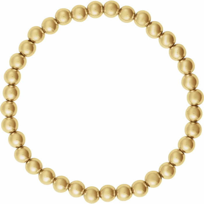 Stretchy 14K Gold Filled Bead Bracelet 5.0 MM