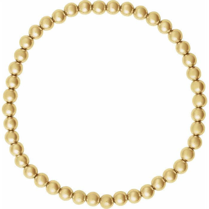 Stretchy 14K Gold Filled Bead Bracelet 4.0 MM